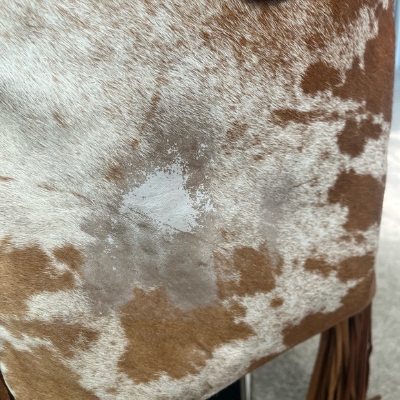 Myra Bag  fringe cowhide leather extra large Crossbody/tote bag gorgeous - Picture 8 of 12